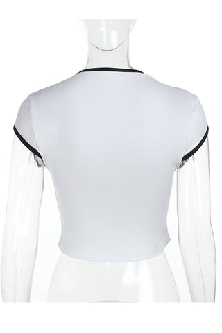 Graphic Slogan Fitted Tee