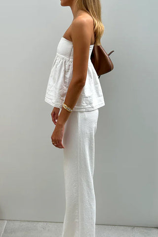 Strapless Flare Pants Set