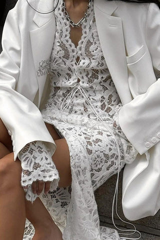 Long Lace Casual Dress