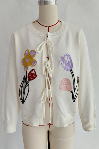 Floral Tie-Front Cardigan