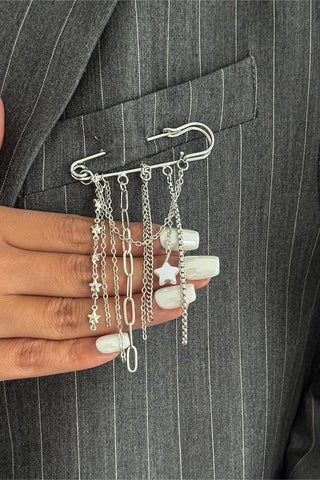 Versatile Chain Safety Pin Brooch