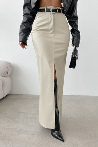 Elegant High-Slit Maxi Skirt