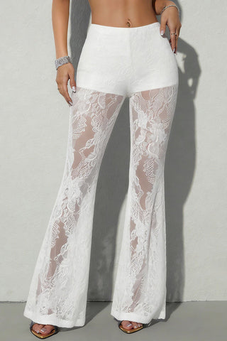 Lace Flare Casual Pants