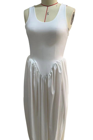 Sleeveless Gathered Waist Dress