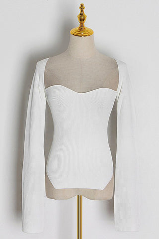 Off-Shoulder Long Sleeve Blouse