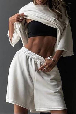 Relaxed Fit Short Set With Pocket Detail