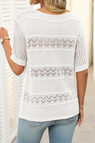 Elegant Knit Short-Sleeve Top