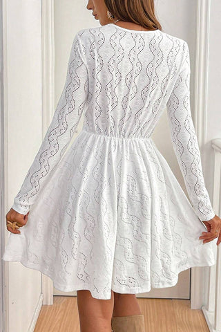 Elegant Eyelet Lace Casual Dress