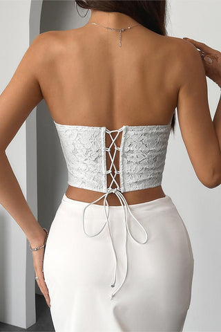 Elegant Strapless Lace Bustier Top