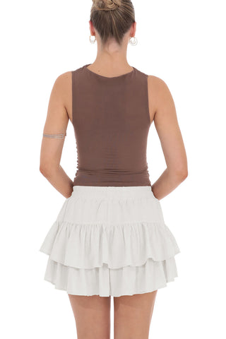 Tiered Ruffle Mini Skirt