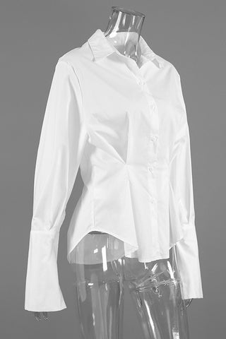 Button-Up Long Sleeve Blouse
