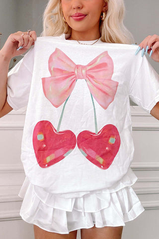Graphic Bow and Heart T-Shirt