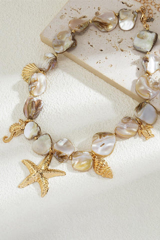 Seashell Charm Statement Necklace