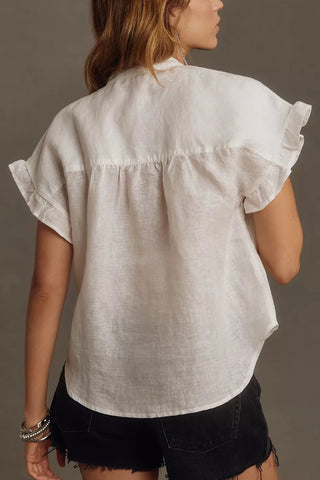 Button-Up Ruffle Sleeve Top
