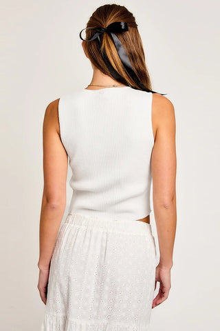 Lace-Up Ribbed Tank Top