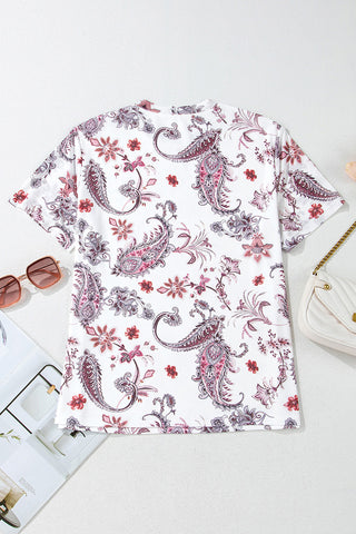 Paisley Print Crewneck T-Shirt