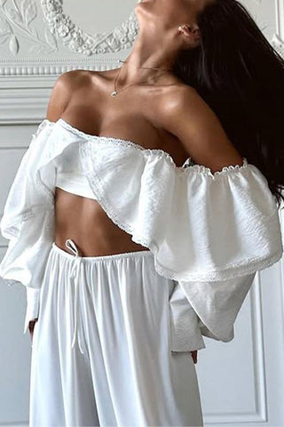 Elegant Ruffle Off-Shoulder Blouse