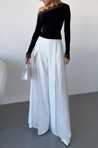 Wide-Leg Split Casual Pants