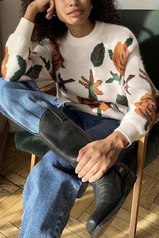 Floral Pattern Sweater