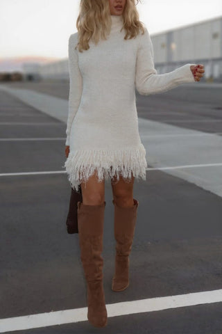 Fringe Hem Casual Dress