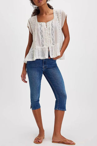 Elegant Lace Trim Blouse