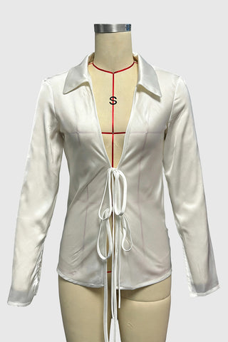 Leopard Print Tie-Front Blouse