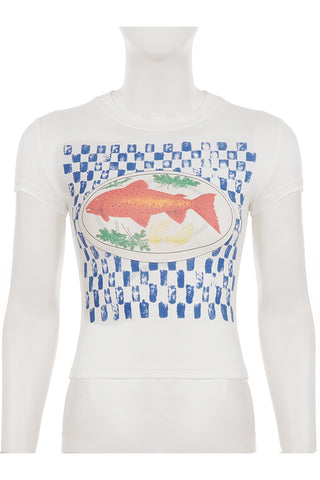 Graphic Fish Print T-Shirt