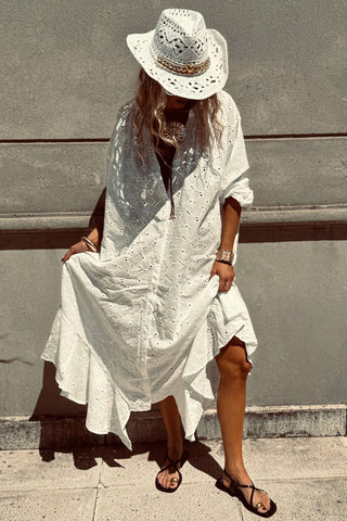 Eyelet Long Casual Dress