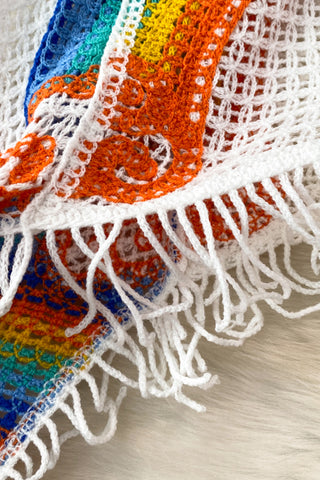 Rainbow Fringe Knit Sweater