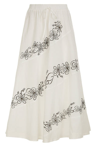 Floral Detail Midi Skirt