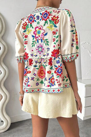 Floral Tie-Front Short Set