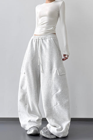 Wide-Leg Pocket Casual Pants
