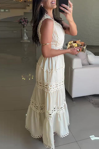 Tiered Cutout Midi Dress