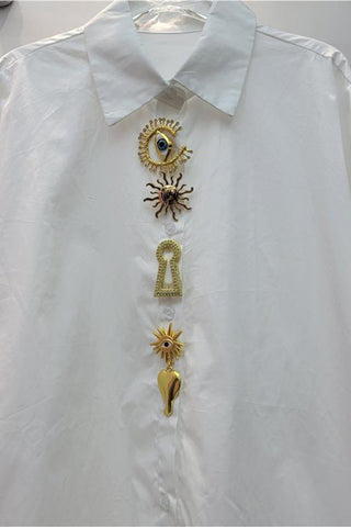Embellished Button-Down Shirt