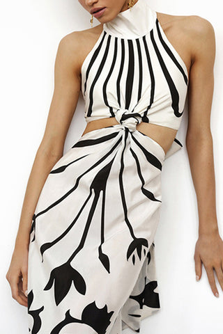 Elegant Halter Cutout Long Dress
