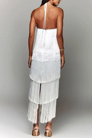 Fringe Halter Night Out Dress