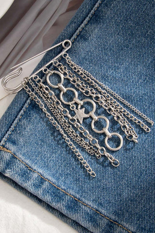 Stylish Chain and Charm Brooch