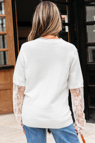 Lace Sleeve Sweater