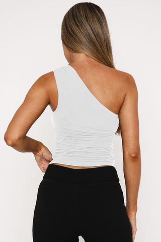 Asymmetrical Pearl-Accent Tank Top