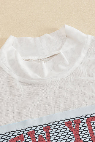 New York Mesh Detail T-Shirt