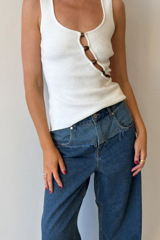 Button-Accented Tank Top