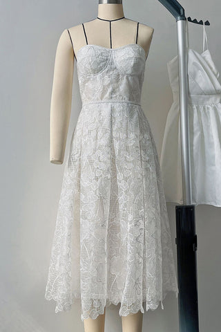 Strapless Floral Midi Dress