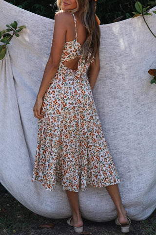 Floral Midi Sundress with Spaghetti Straps