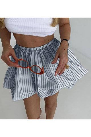 Striped High-Waisted Mini Skirt