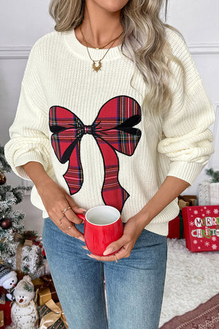 Festive Bow Accent Sweater