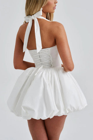 Halter-Neck Bubble Hem Dress