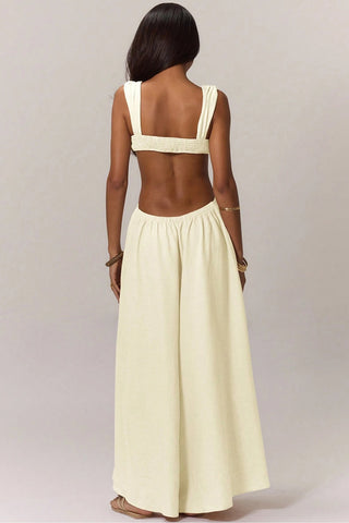 Cutout Jumpsuit with Flowing Skirt