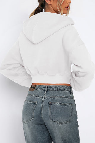 Cropped Zip-Up Hoodie