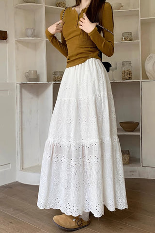 Tiered Midi Casual Skirt