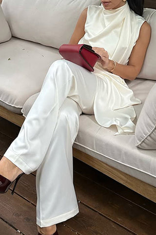 Elegant Asymmetric Sleeveless Set